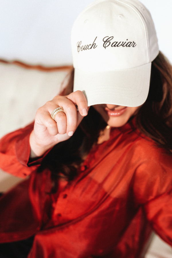 Couch Caviar™ Ivory Baseball Hat