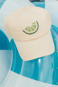 Cream Lime Baseball Hat