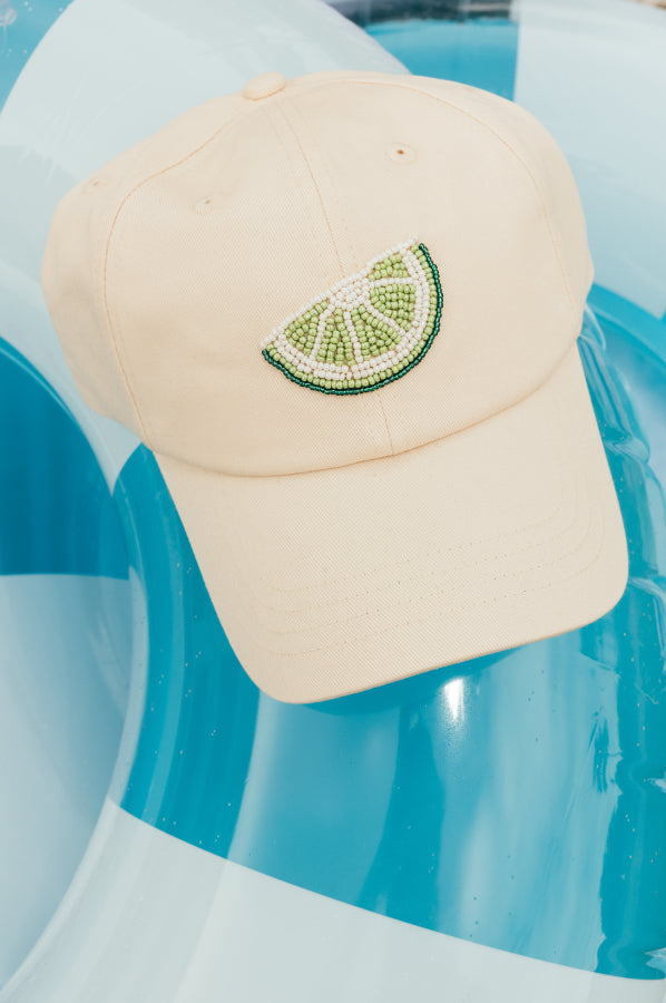 Cream Lime Baseball Hat